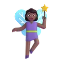 Woman fairy: medium-dark skin tone 3D animated emoji