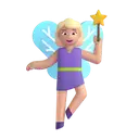 Woman fairy: medium-light skin tone 3D animated emoji