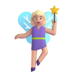 Woman fairy: medium-light skin tone animated emoji