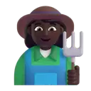 Woman farmer: dark skin tone 3D animated emoji