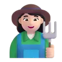 Woman farmer: light skin tone 3D animated emoji