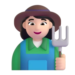 Woman farmer: light skin tone animated emoji