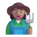 Woman farmer: medium skin tone 3D animated emoji