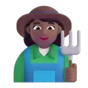 Woman farmer: medium-dark skin tone 3D animated emoji