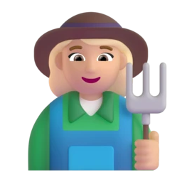 Woman farmer: medium-light skin tone animated emoji