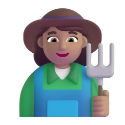 Woman farmer: medium skin tone animated emoji