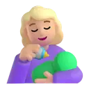 Woman feeding baby: medium-light skin tone 3D animated emoji