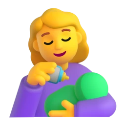 Woman feeding baby animated emoji