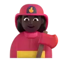 Woman firefighter: dark skin tone 3D animated emoji