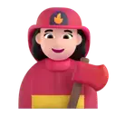 Woman firefighter: light skin tone 3D animated emoji