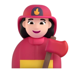 Woman firefighter: light skin tone animated emoji