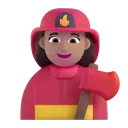 Woman firefighter: medium skin tone 3D animated emoji