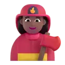 Woman firefighter: medium-dark skin tone 3D animated emoji