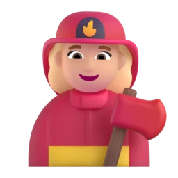 Woman firefighter: medium-light skin tone animated emoji