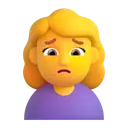 Woman frowning 3D animated emoji
