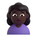Woman frowning: dark skin tone 3D animated emoji