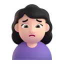 Woman frowning: light skin tone 3D animated emoji