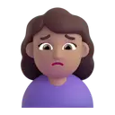 Woman frowning: medium skin tone 3D animated emoji