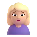 Woman frowning: medium-light skin tone 3D animated emoji