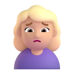 Woman frowning: medium-light skin tone animated emoji