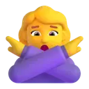 Woman gesturing NO 3D animated emoji