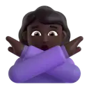 Woman gesturing NO: dark skin tone 3D animated emoji