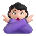 Woman gesturing NO: light skin tone 3D animated emoji