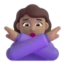 Woman gesturing NO: medium skin tone 3D animated emoji