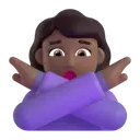 Woman gesturing NO: medium-dark skin tone 3D animated emoji