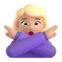 Woman gesturing NO: medium-light skin tone 3D animated emoji