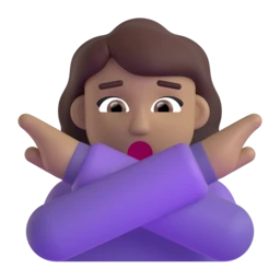 Woman gesturing NO: medium skin tone animated emoji