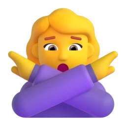 Woman gesturing NO animated emoji