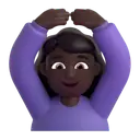 Woman gesturing OK: dark skin tone 3D animated emoji