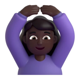 Woman gesturing OK: dark skin tone animated emoji