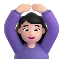 Woman gesturing OK: light skin tone 3D animated emoji