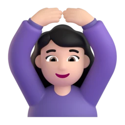 Woman gesturing OK: light skin tone animated emoji