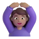 Woman gesturing OK: medium skin tone 3D animated emoji