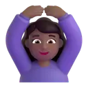 Woman gesturing OK: medium-dark skin tone 3D animated emoji