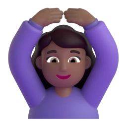 Woman gesturing OK: medium-dark skin tone animated emoji
