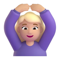 Woman gesturing OK: medium-light skin tone animated emoji