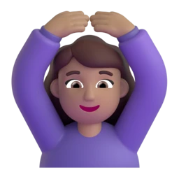 Woman gesturing OK: medium skin tone animated emoji