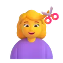 Woman getting haircut 3D animated emoji