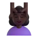 Woman getting massage: dark skin tone 3D animated emoji