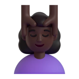 Woman getting massage: dark skin tone animated emoji