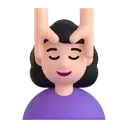 Woman getting massage: light skin tone 3D animated emoji