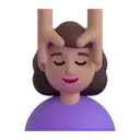 Woman getting massage: medium skin tone 3D animated emoji