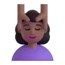 Woman getting massage: medium-dark skin tone 3D animated emoji