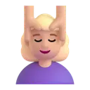 Woman getting massage: medium-light skin tone 3D animated emoji