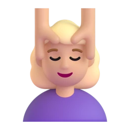Woman getting massage: medium-light skin tone animated emoji