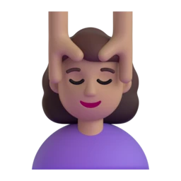 Woman getting massage: medium skin tone animated emoji